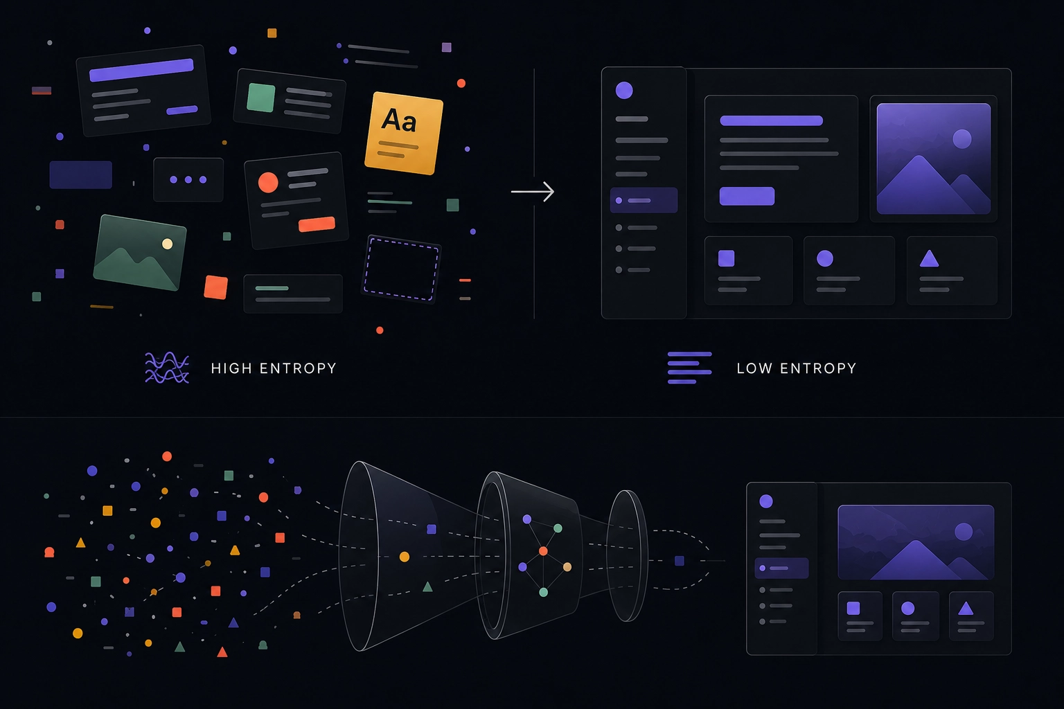 Design entropy in a design system, order drifting toward disorder